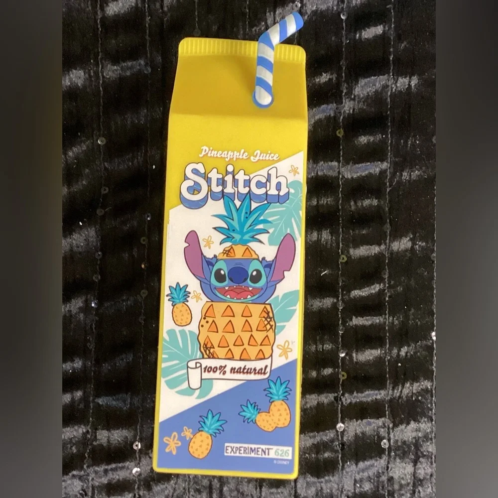Disney Stitch Pineapple Juice Yellow and Blue Pencil Case